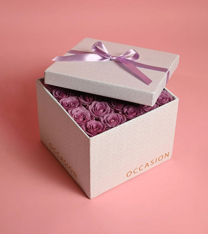 Caja blanca Lavender roses